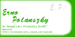 erno polanszky business card